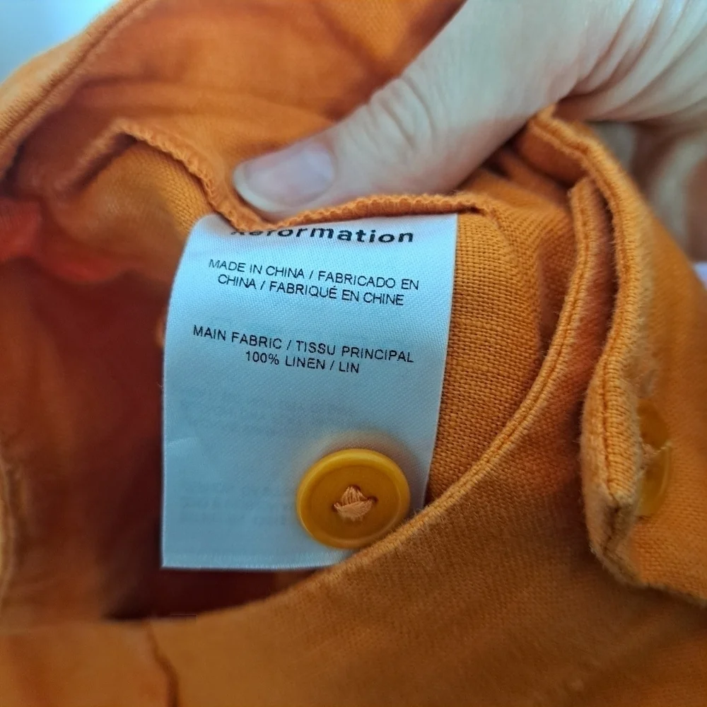 Reformation Vesta linen pants citrus 6